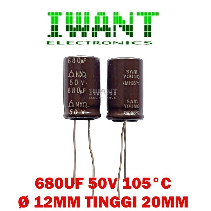 680UF 50V 105°C CAPASITOR ELCO 68UF 50VOLT KAPASITOR ELKO 680UF 50V SAM YOUNG