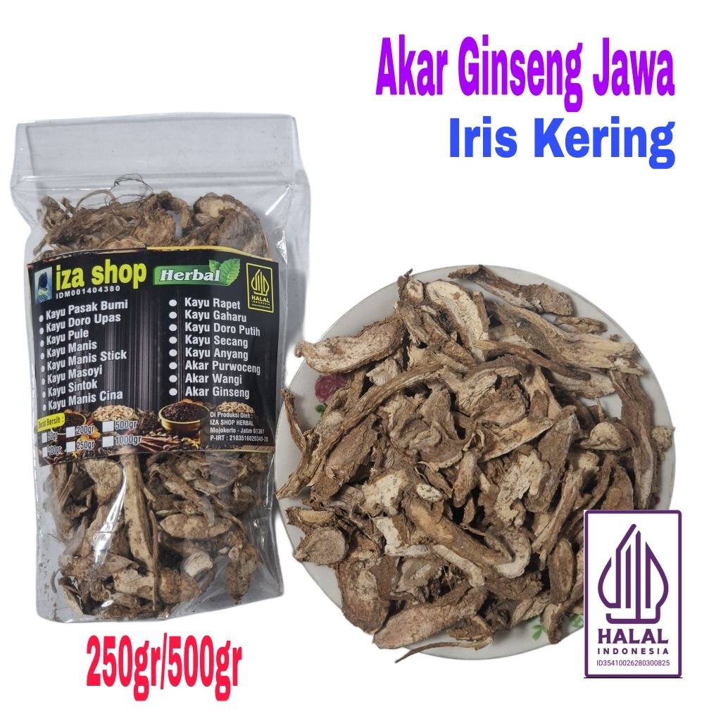 Akar Ginseng Jawa Iris Kering 250/500gr