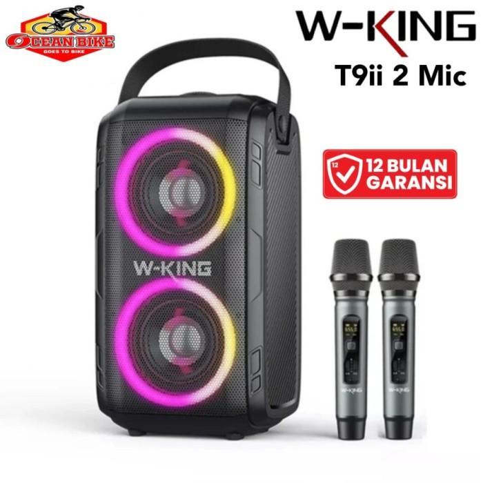 SPEAKER PORTABLE WIRELESS W-KING T9 + MIC SPEKER BLUETOOTH KARAOKE - T9ii 2 MIC