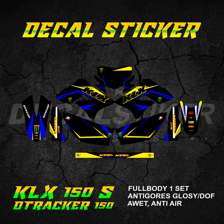 DECAL STIKER KLX DTX 150 (009) DEKAL STICKER KLX S L DTRACKER LAMA OLD FULLBODY 2009 2010 2011 2012 
