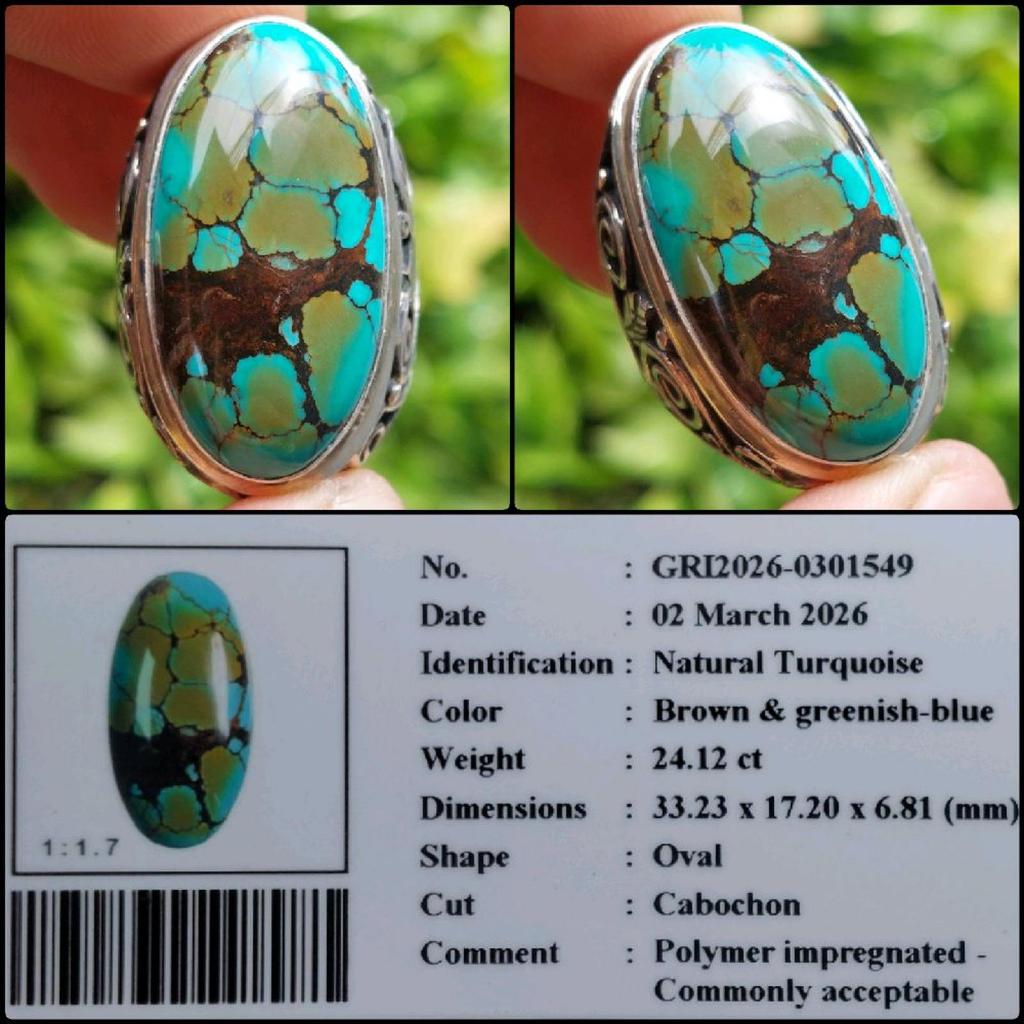 Natural Turquoise Hubei Good Color Gems Batu Permata Akik Pirus Asli Garansi