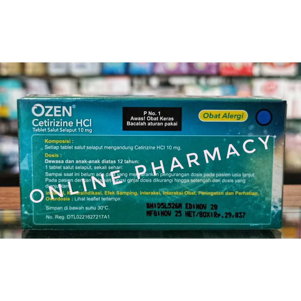 Ozen tablet cetirizine mengatasi alergi gatal 1 strip