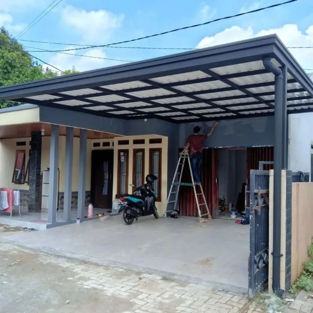 Jasa Pasang Kanopi Cordoba Minimalis Modern Carport Rumah Besi Holo  Custom Murah Bergaransi