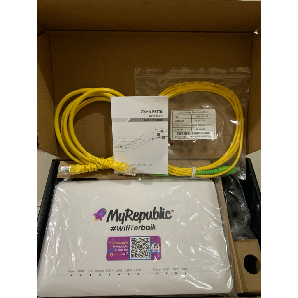 ZTE F607L Router ONT Dual Band Port Hijau