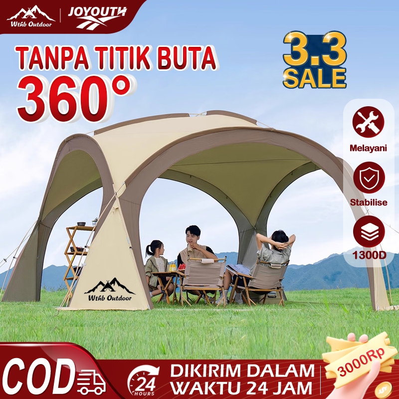 JOY Tenda Dome Camping 8-10 orang Tenda Dome Otomatis Anti Air & UV Tenda Kanopi Besar Outdoor Tenda