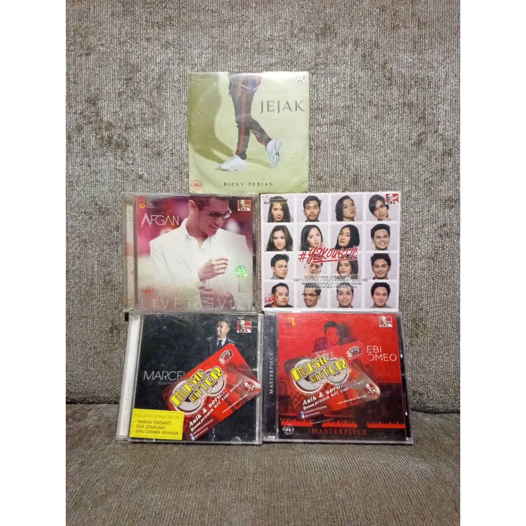 CD penyanyi Indonesia - Rizky Febian/Afgan/#y2koustic/marcell/bebi romeo