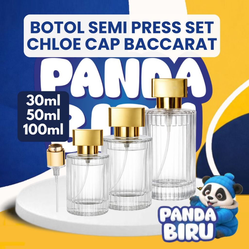 Botol Parfum Semi Press Set Chloe Trans Cap Baccarat 30ml 50ml 100ml Botol Minyak Wangi | Panda Biru