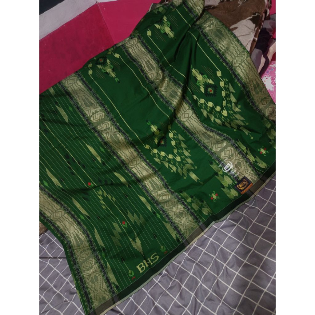 sarung bhs BHS full sutra type sge hijau tua pekat mulus