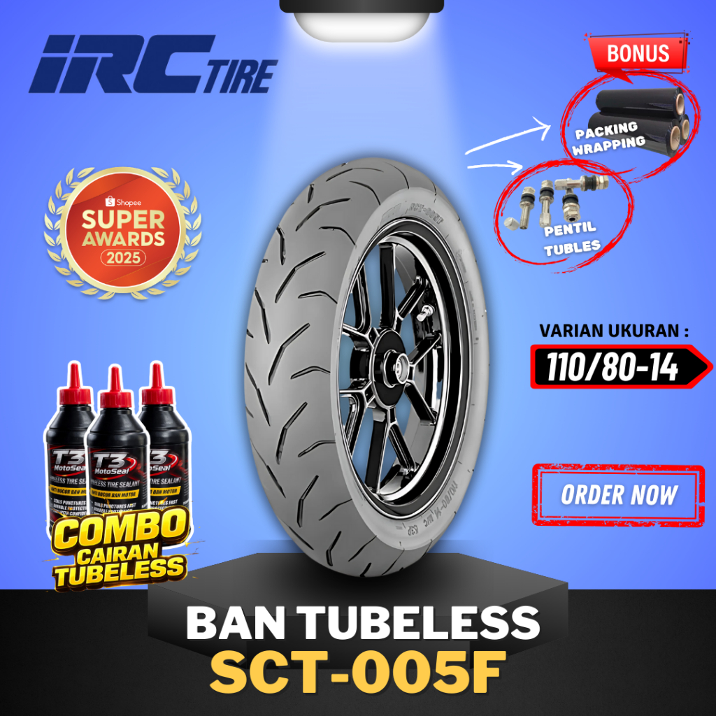 [READY COD] BAN IRC SCT005F 110/80-14 RING 14 / BAN TUBELESS IRC RING 14 BAN MOTOR PCX AEROX VARIO /