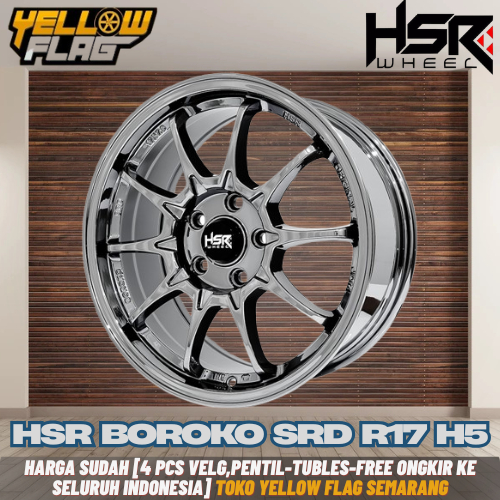 Velg Mobil R17 Boroko SRD Alloy Black Chrome Innova Civic Hrv Almaz Xpander Velg Mobil Ring 17