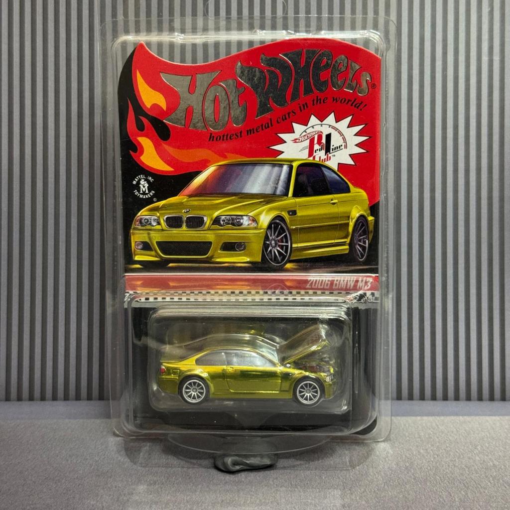 HOT WHEELS 2006 BMW M3 RED LINE CLUB LOOSE WITH CARD GREEN GOLD CHROME