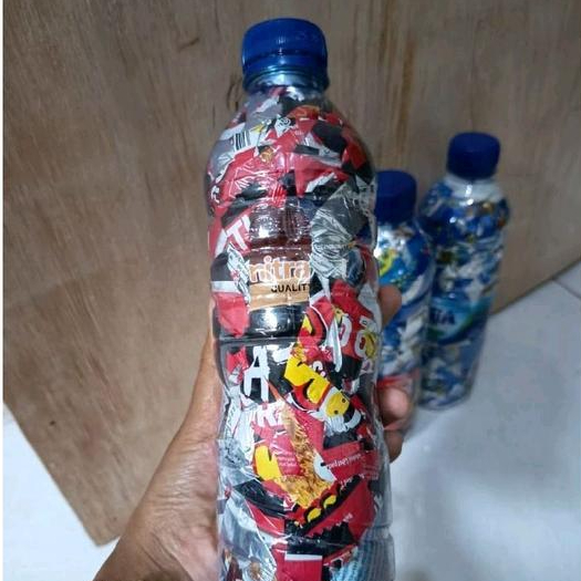 Ecobrick Botol Aqua 600ml Berat +200g Packing Kardus Untuk Stok Lain