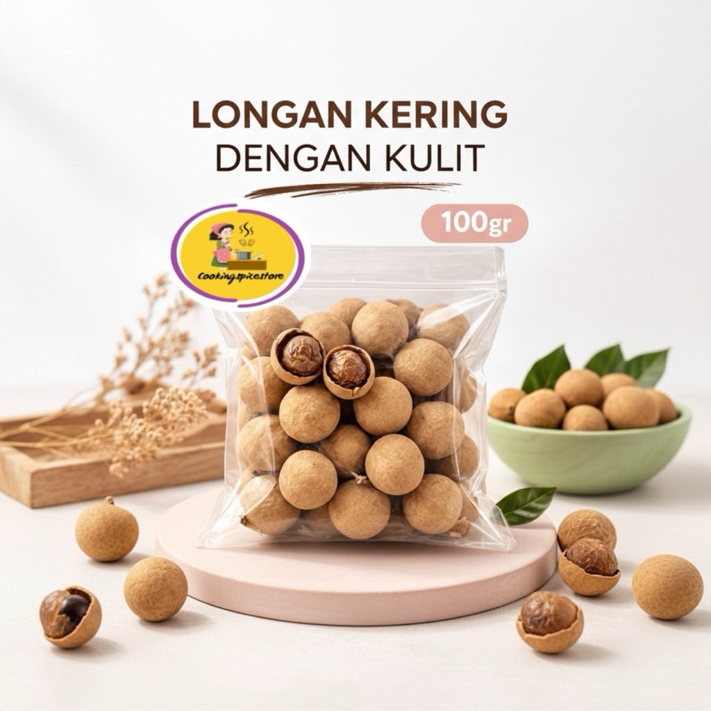 Longan Kering Dengan Kulit 100gr Lengkeng Kering Kulit Dried Longan Natural Buah Kering Premium