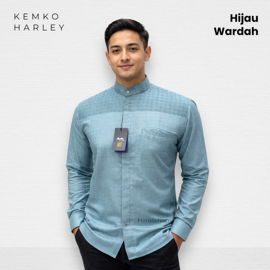 Kemeja Koko Harley warna HIJAU TOSCA atau Hijau Wardah