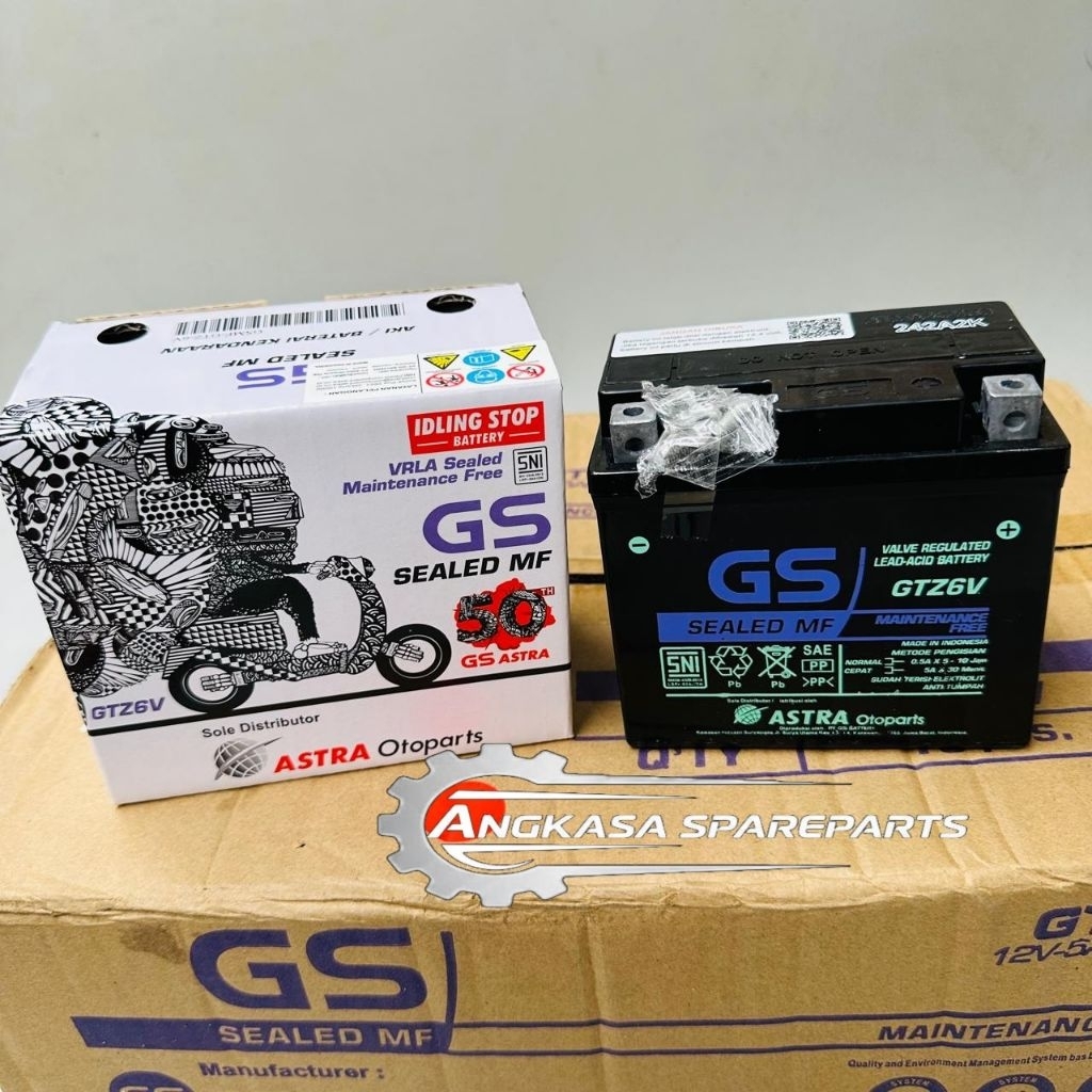 Aki Motor GS GTZ6V Accu Kering Kawasaki KLX 150 KLX D-Tracker GTZ6V