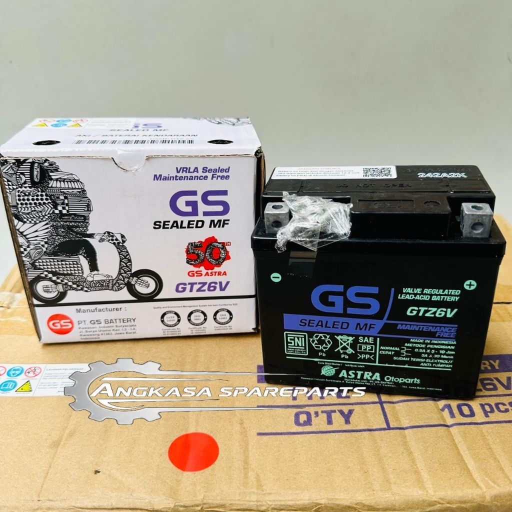 Aki Motor GS Astra GTZ6V Accu Kering Yamaha Nmax Aerox 155 Lexi Freego Fazzio Grand Filano Fino Gran