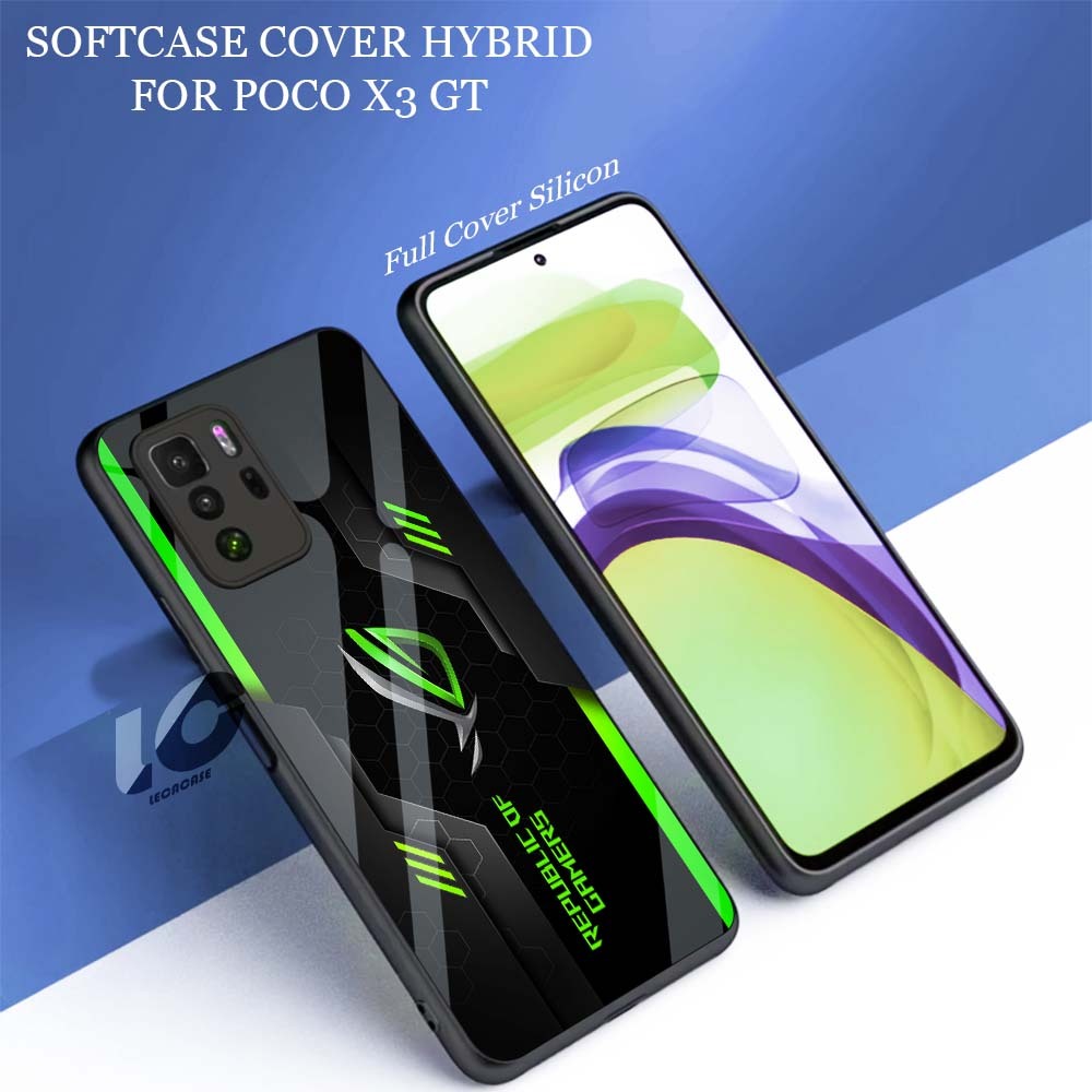 LR40 Softcase Poco X3 GT Hybrid Glass Glossy Casing Mewah Shockproof Premium Kilat Kaca Pelindung Ka