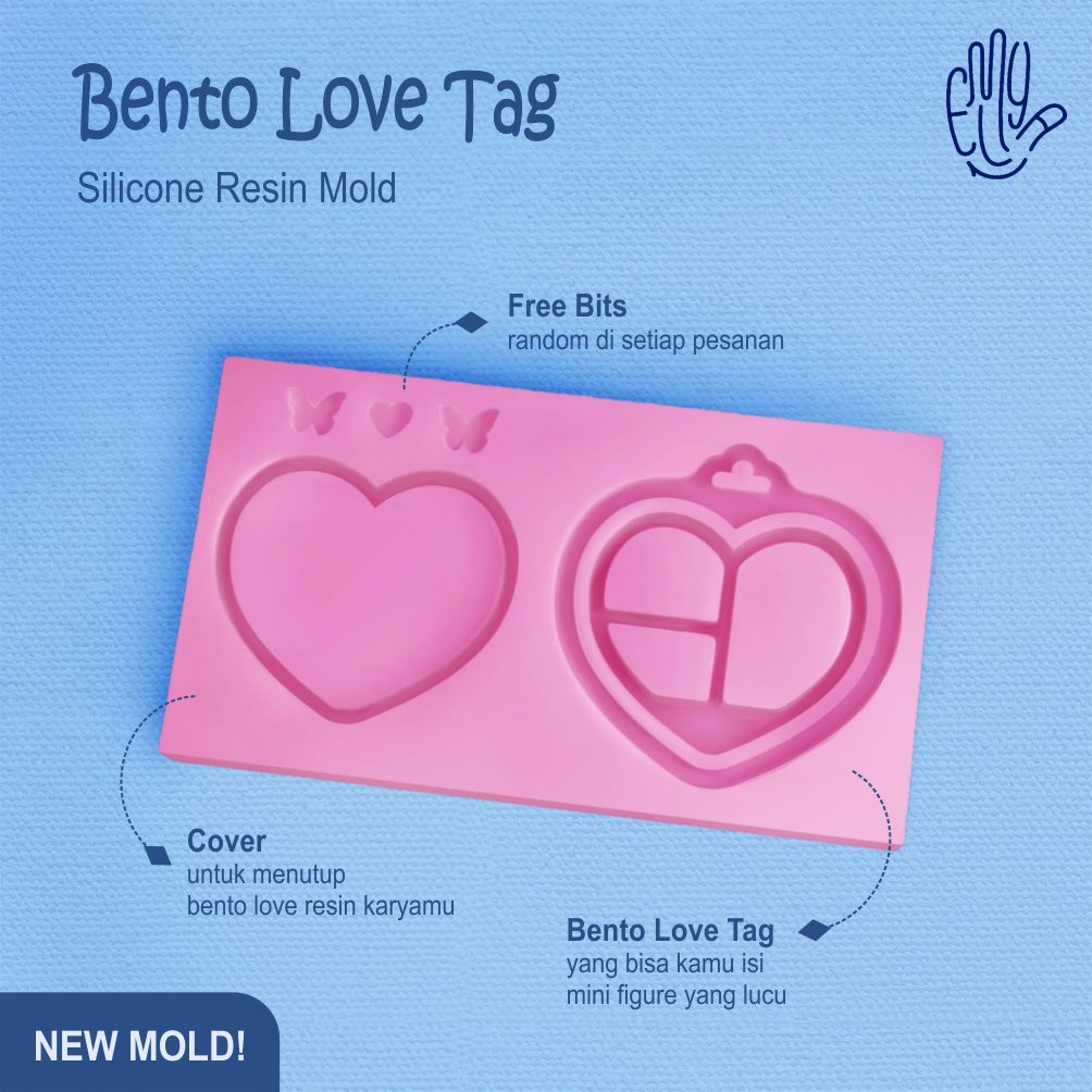 Cetakan Resin / Resin Mold Bento Box Love Tag Figurine