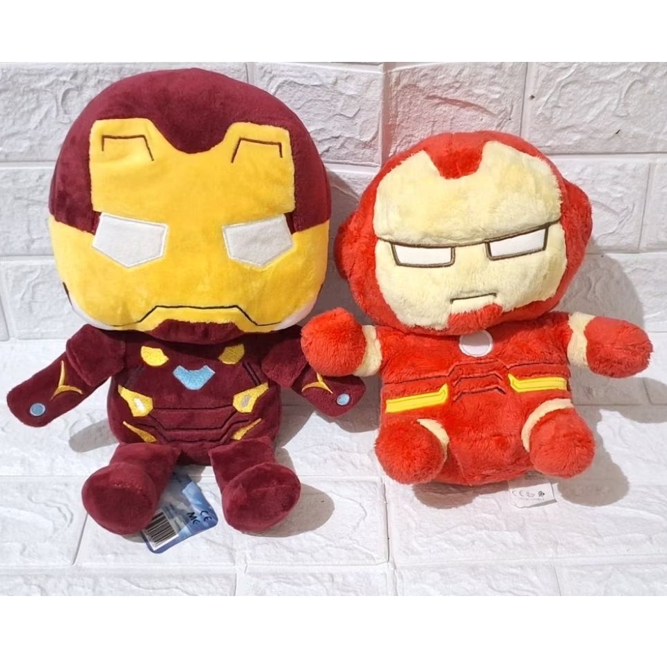 boneka ironman iron man original brand miniso marvel boneka karakter super hero ironman merah bulu n