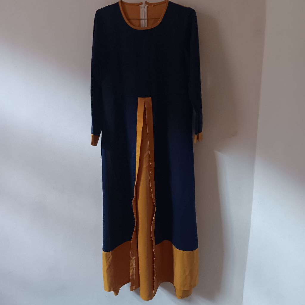 PL Gamis Remaja Navy-Kunyit