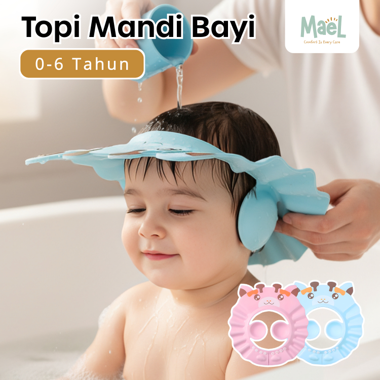 Shower Cap Bayi Anti Air Pelindung Kepala Bayi Topi Keramas Anak Topi Keramas 0 6 Tahun