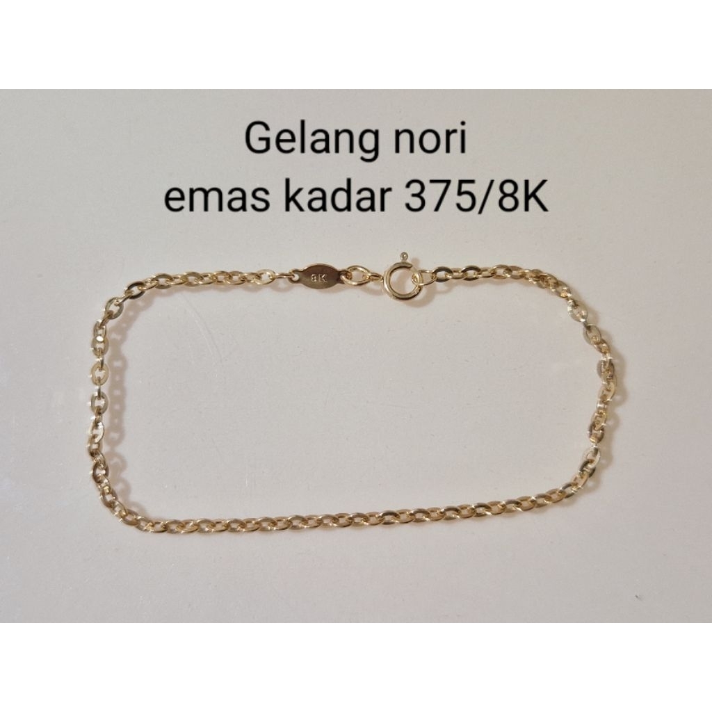 Gelang emas Nori kadar 8K (0.51gram 15cm)