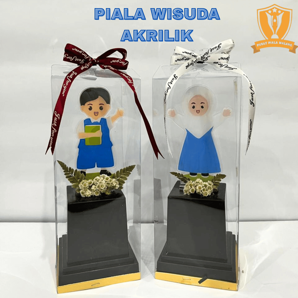 Piala Wisuda Akrilik Custom - Piala Wisuda Anak Tk Piala Wisuda Paud Tropi Penghargaan