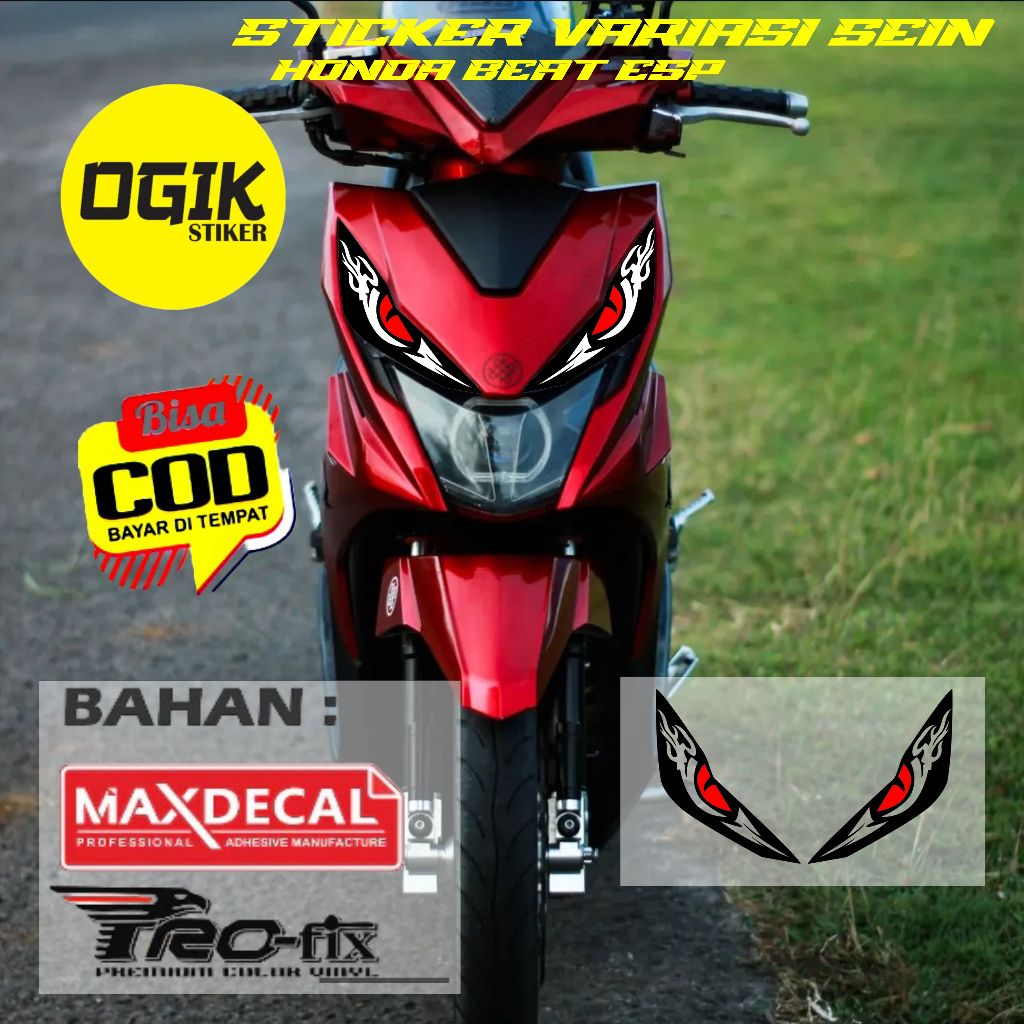 STICKER LAMPU ALIS HONDA BEAT FI DAN NEW 2017 2019