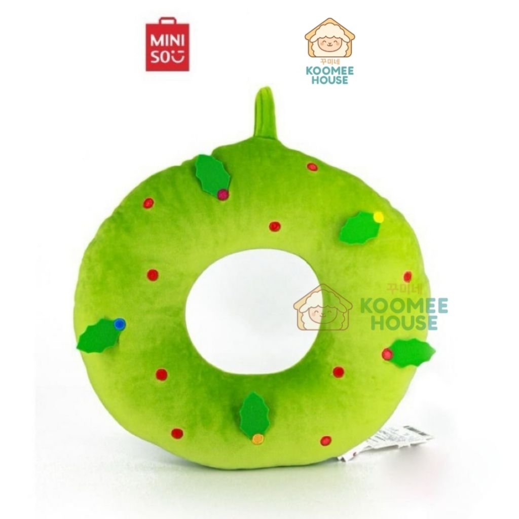 Miniso Bantal Duduk Donat Pillow Donut Garland Natal Christmas Wreath