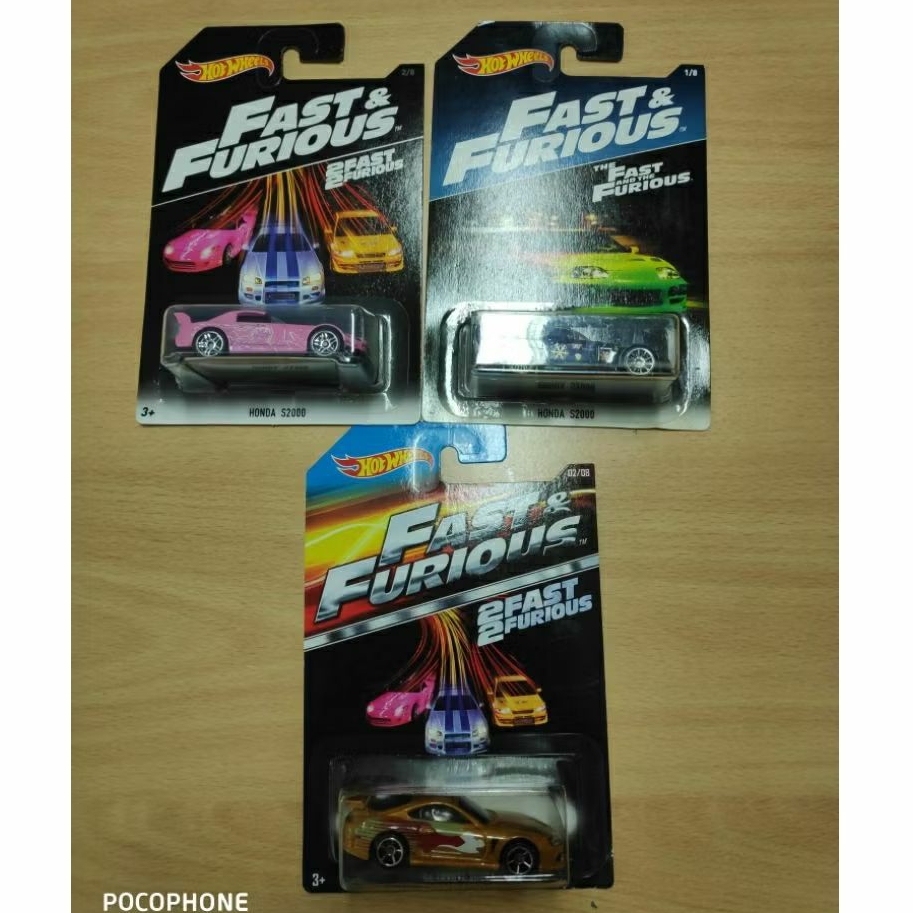 hot wheels fast & and furious set Toyota Supra brown gold Honda s2000 pink suki black hitam Johnny t