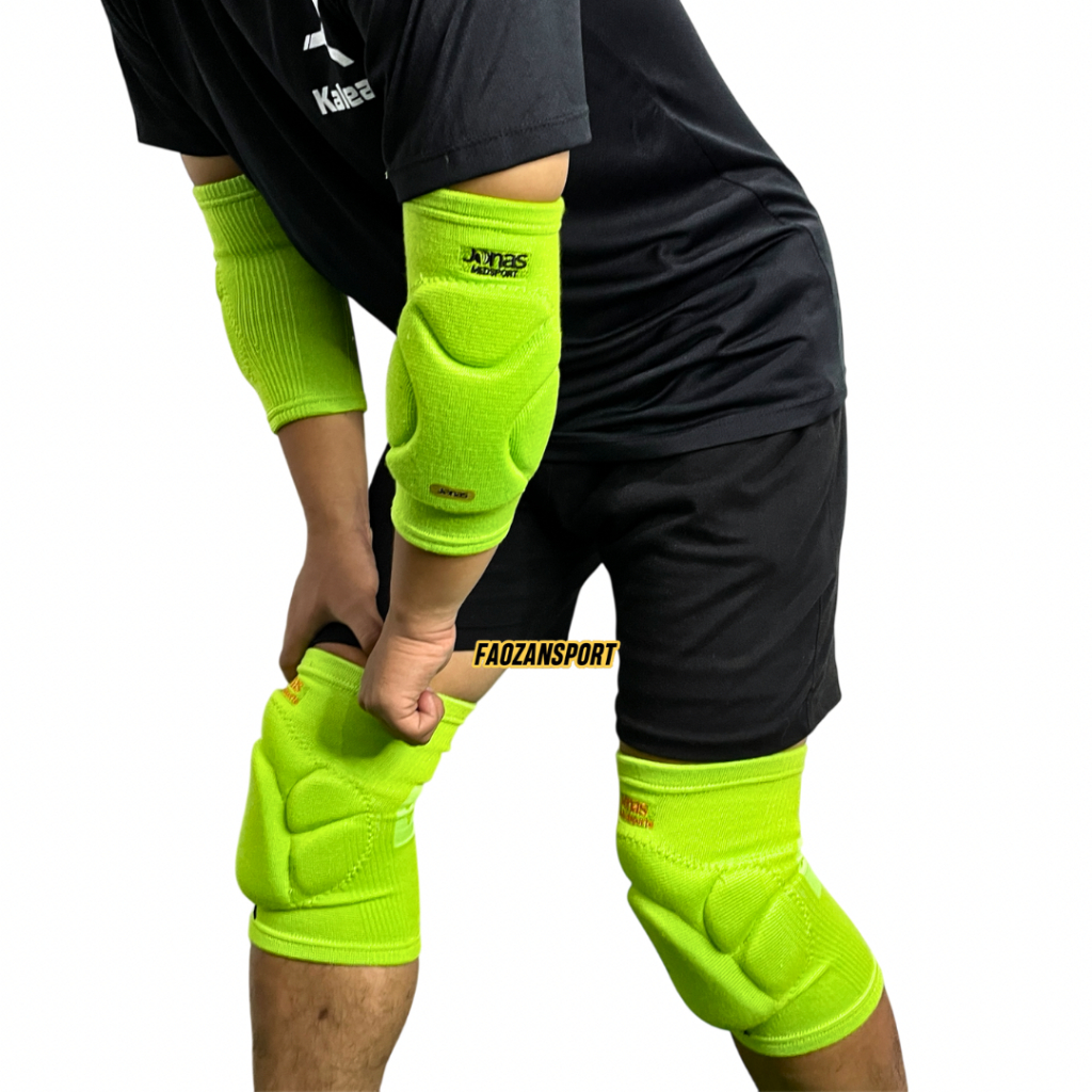 Satu Paket Kneepad Elbowpad Futsal Jonas V2 Pelindung Deker Lutut Siku Anti Benturan Kiper Futsal Or