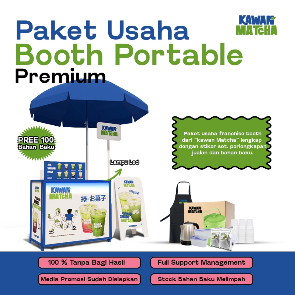 Paket Usaha Minuman Matcha Premium Lengkap Meja Booth