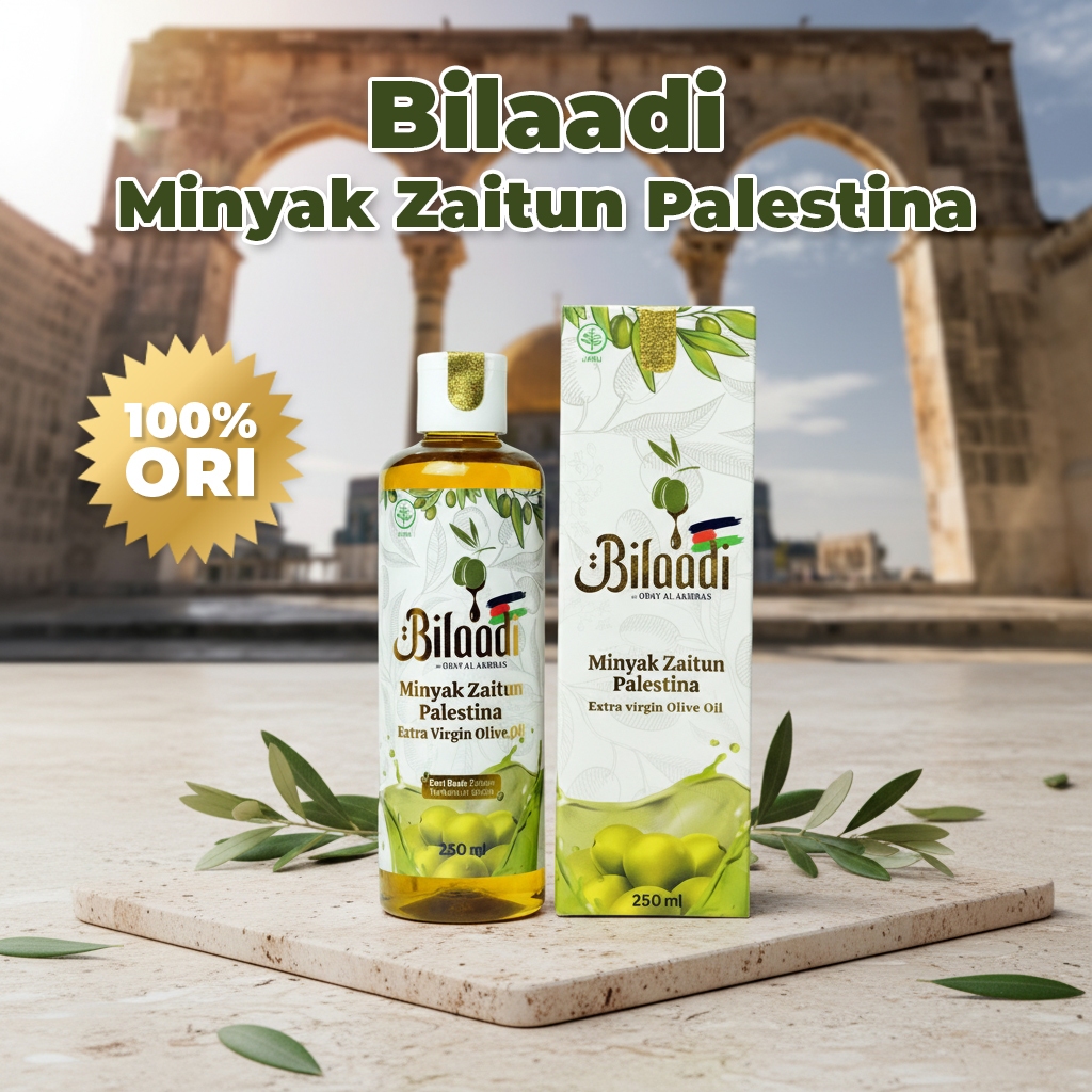 Minyak Zaitun | Asli Palestina Bilaadi - 250ml | 100% Extra Virgin Olive Oil Bisa Langsung Diminum
