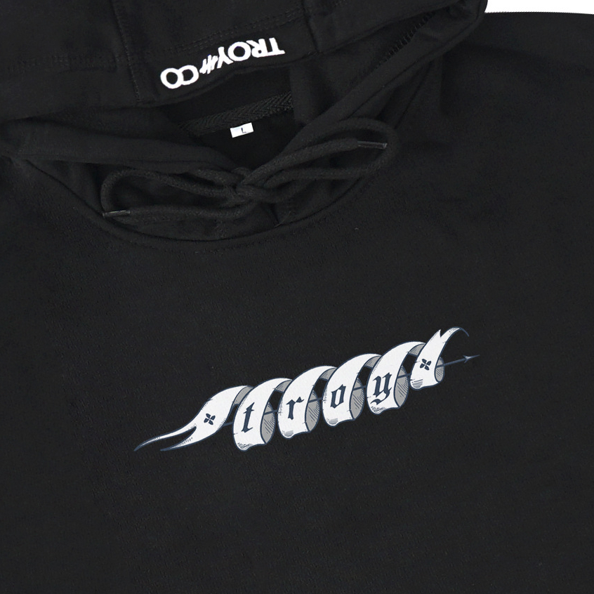 Troy Company Pullover Hoodie Black Arce - Hoodie Pria Hitam KHD 3220
