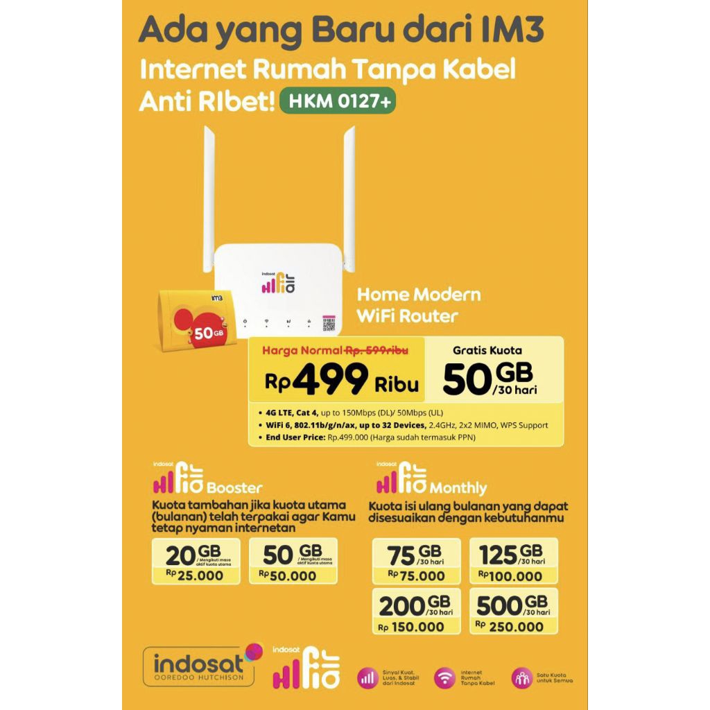MODEM WIFI INDOSAT HIFI AIR HKM 0127