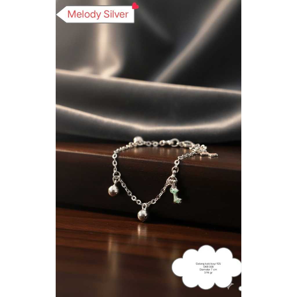READYSTOCK Gelang Kaki Bayi Perak 925 Perhiasan Gelang Kaki Bayi Perak 925 Kode GKB 008