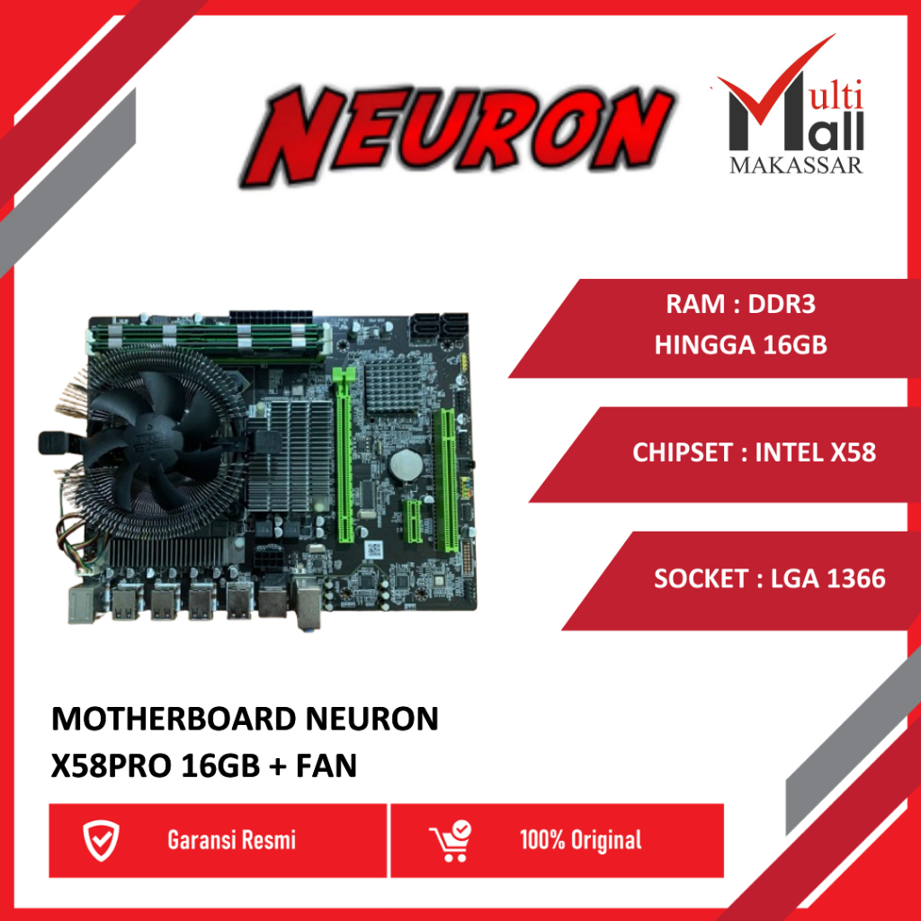Motherboard Neuron X58PRO Xeon + Fan + Box
