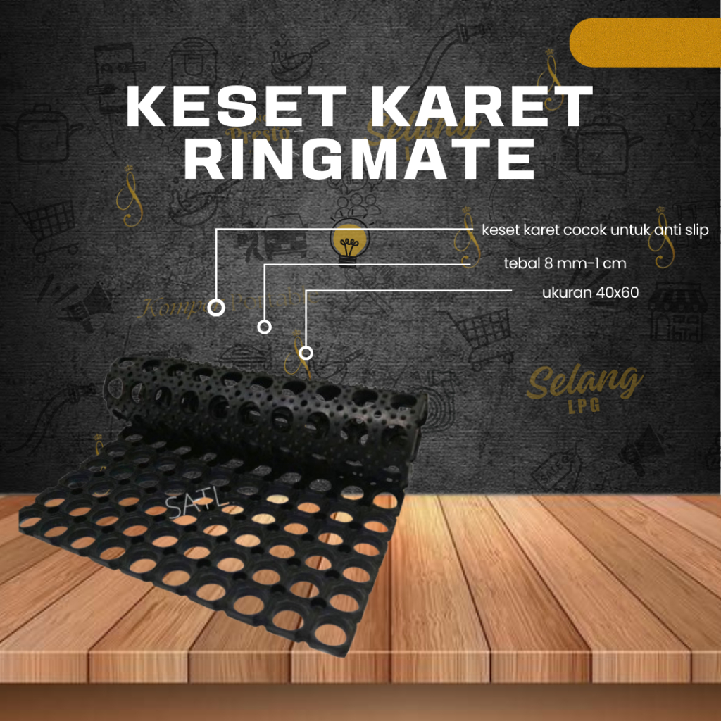 Keset Karet Ring Mat / Keset Karet Lubang Anti Slip | Keset kamar mandi anti licin