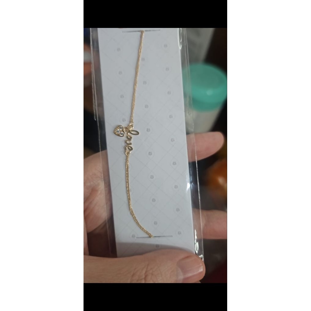 gelang syahnaz paperclip ringan murah emas asli 375 8k love hati