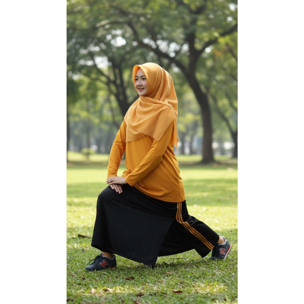 Baju Olahraga Muslimah Set Rokcelana Ayesha Baju Olahraga Wanita Rok Celana Trening
