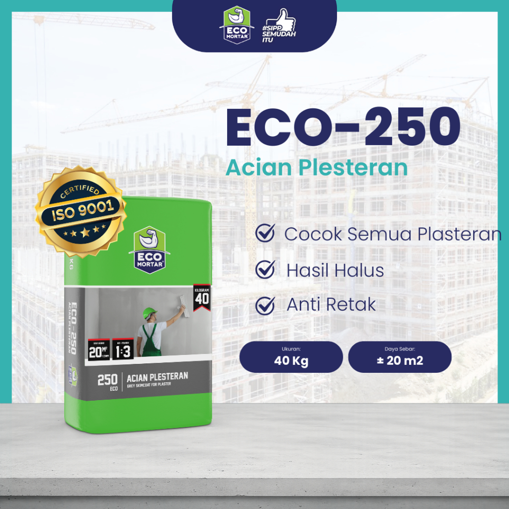Semen Mortar Instan ECO - 250 Acian Plesteran 40kg
