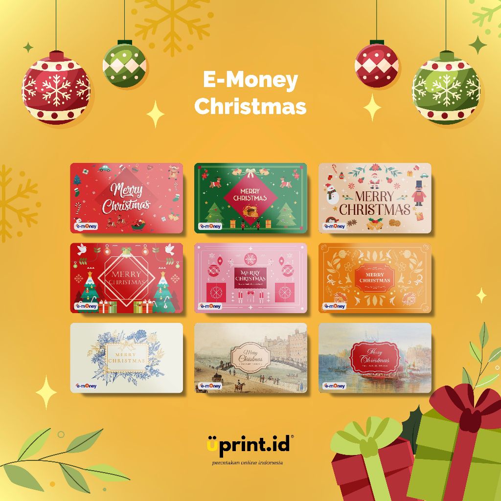 Money Mandiri Natal Christmas Custom | Kartu E Toll Design 2 Sisi Full Color Gen 2 Saldo 0