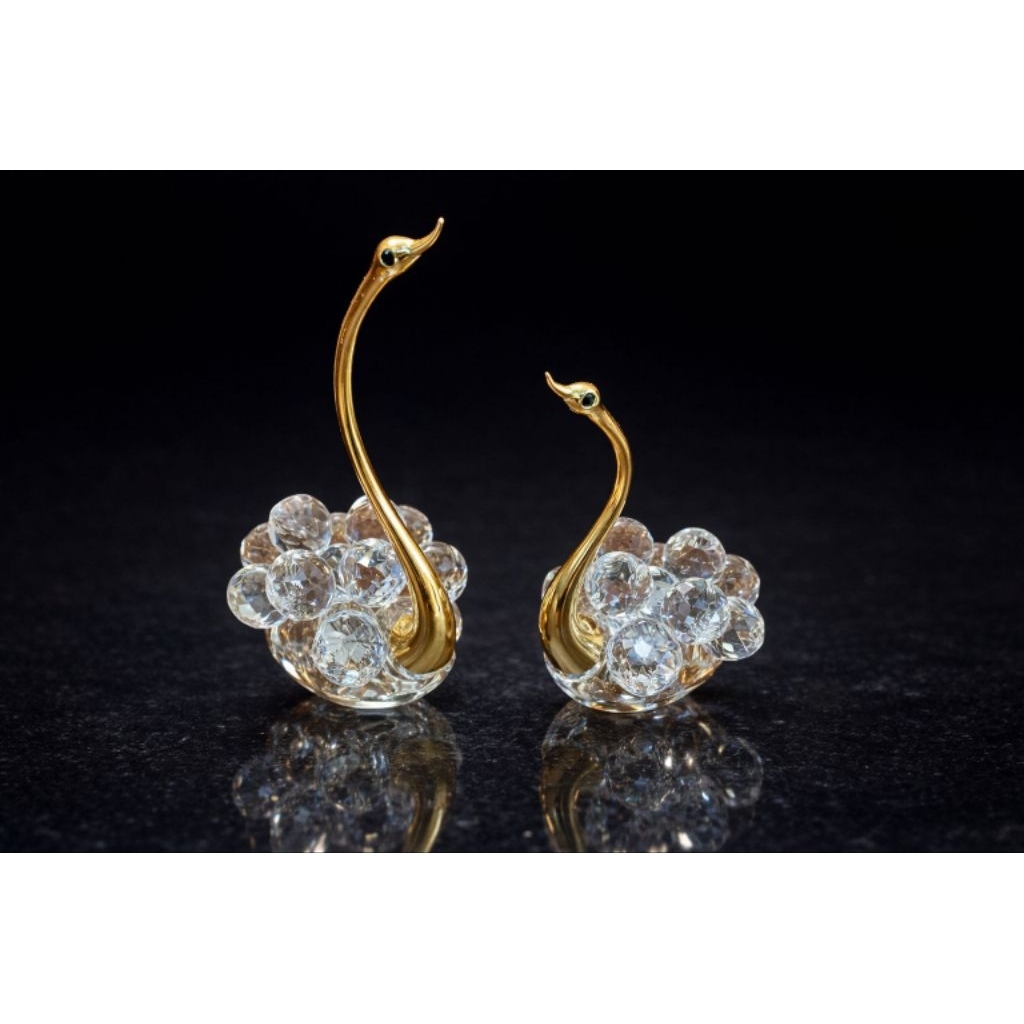 pajangan angsa kristal set  dekorasi hiasan ruang tamu