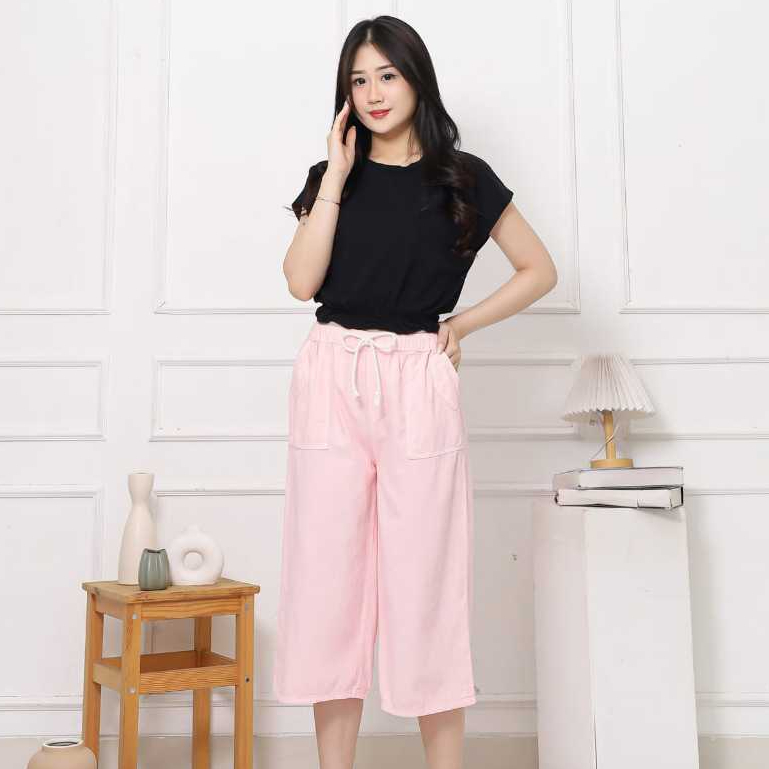 Kulot Pendek Wanita Warna Pink Soft || 5456