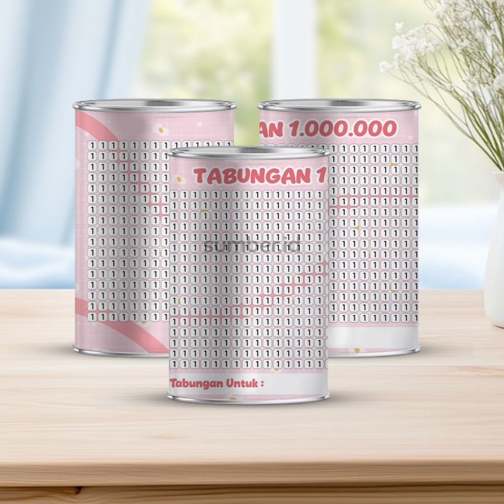 Celengan target 1juta pecahan 1k permanen buka tutup tabungan mini 1K GET 1JT ukuran 10 cm x 8 cm lu
