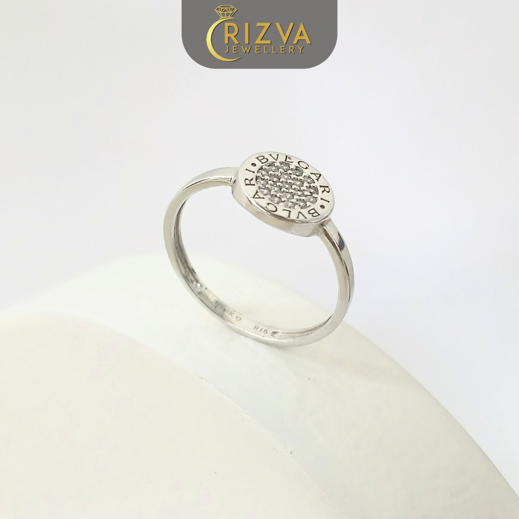 Rizva Jewellery Cincin Whitegold 8K - Bulgari Simple Elegan Rings