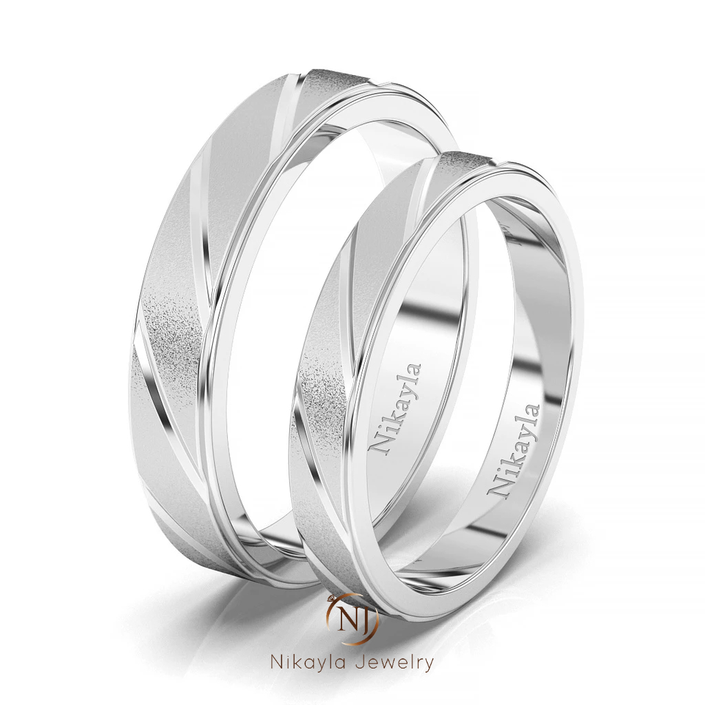 Nikayla Jewery - Cincin Couple Palladium 1.5K Murni Elegan