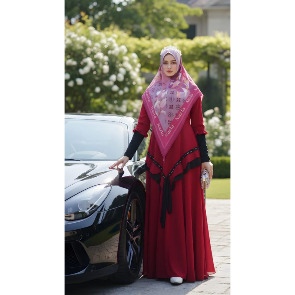 GAMIS SET KHIMAR AMINAH BAHAN DADA JERSEY LD 110 PB 140