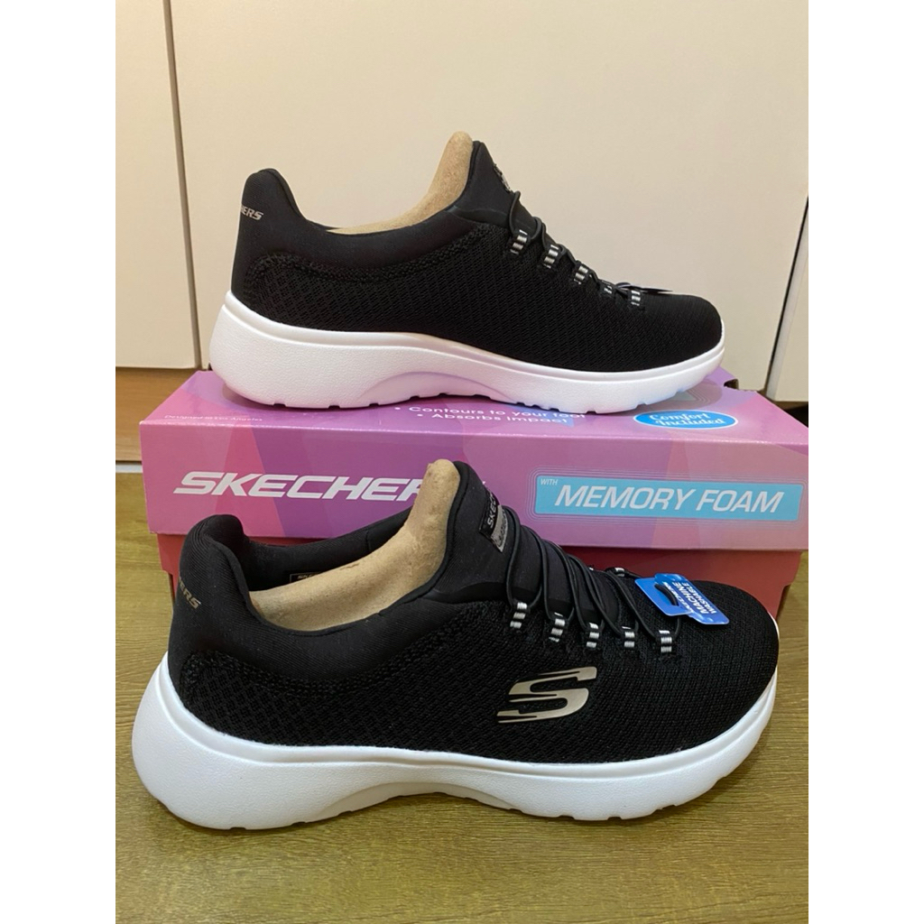 SEPATU SKECHERS WANITA HITAM PUTIH SIZE 36 & 37
