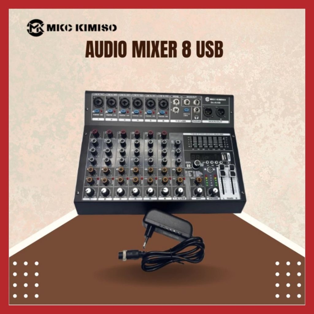 MKC KIMISO 8 CHANNEL AUDIO MIXER 99 DSP 8 USB